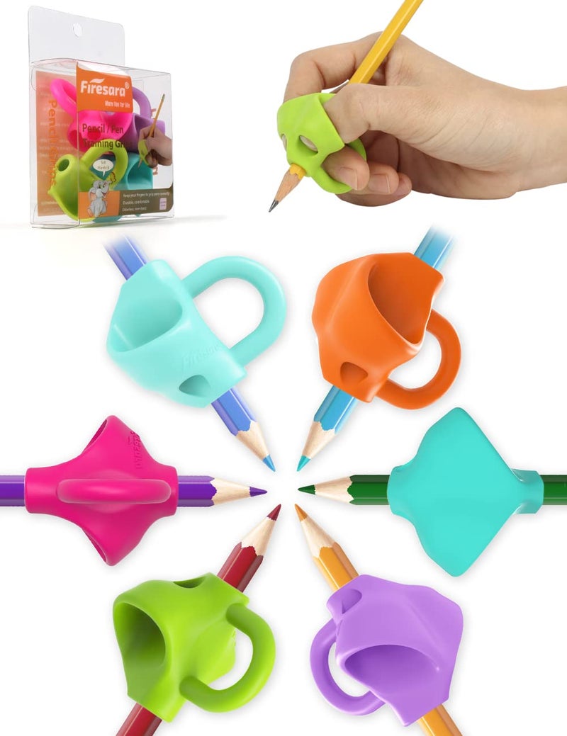 Firesara Pencil Grips  Original Breakthrough Assorted Writing Aid Grip Trainer Posture Correction Finger Grip for Kids Preschoolers Children Adults Special Needs for Lefties or Righties(4PCS) - Image 1